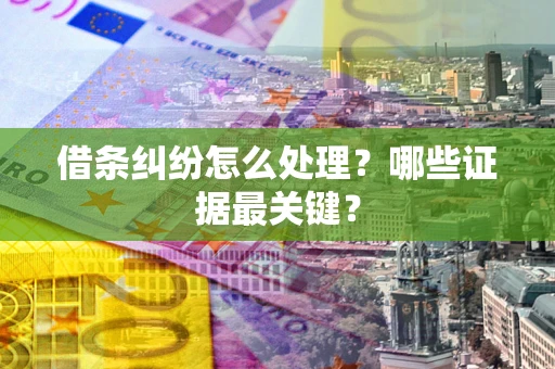 济南借条纠纷怎么处理？哪些证据最关键？