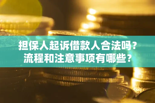 济南担保人起诉借款人合法吗？流程和注意事项有哪些？