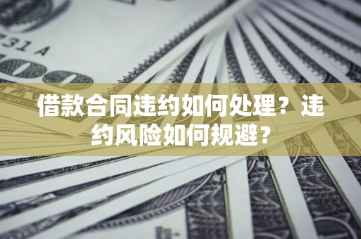 济南借款合同违约如何处理？违约风险如何规避？